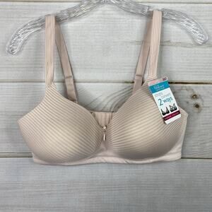 Radiant By Vanity Fair Bra 36D Beige Striped Straps Convert 2 Ways NWT